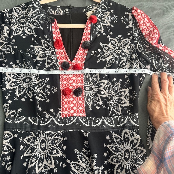 Sheryl Crow Boho Floral Print Maxi Dress with Sheer Sleeves - Picture 14 of 16